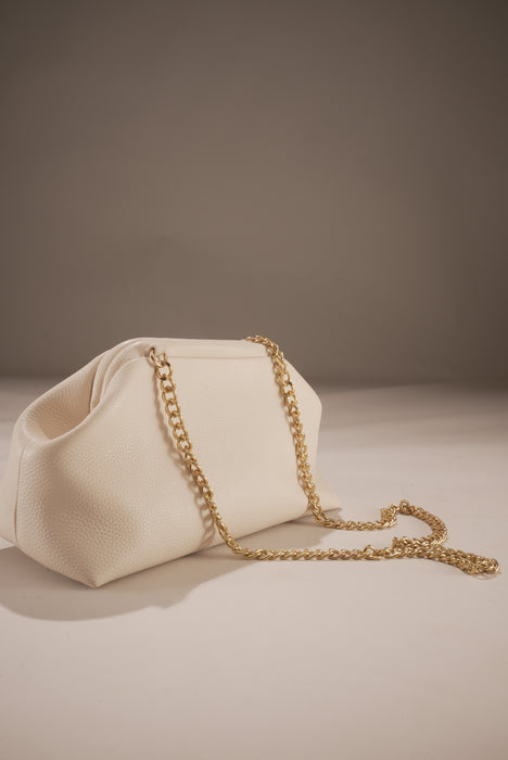 Westoria White Grained Clutch/Sling Bag