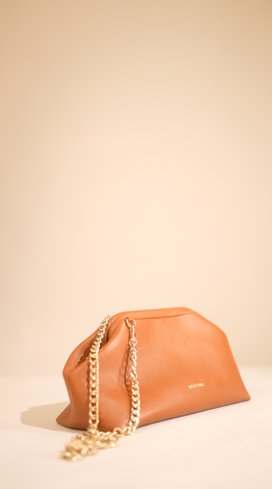 Westoria Tan Pebbled Clutch/Sling