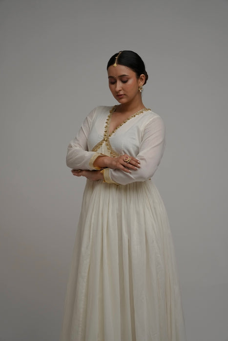 White Blue Nandi - Kurta Set