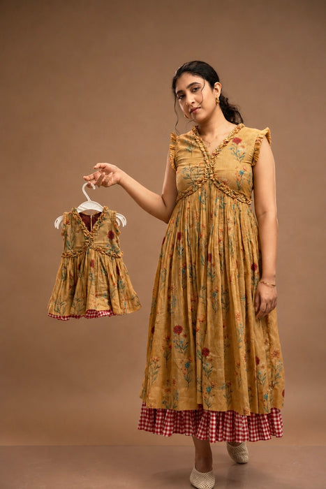 Mama & Mini-Floral Check Dress