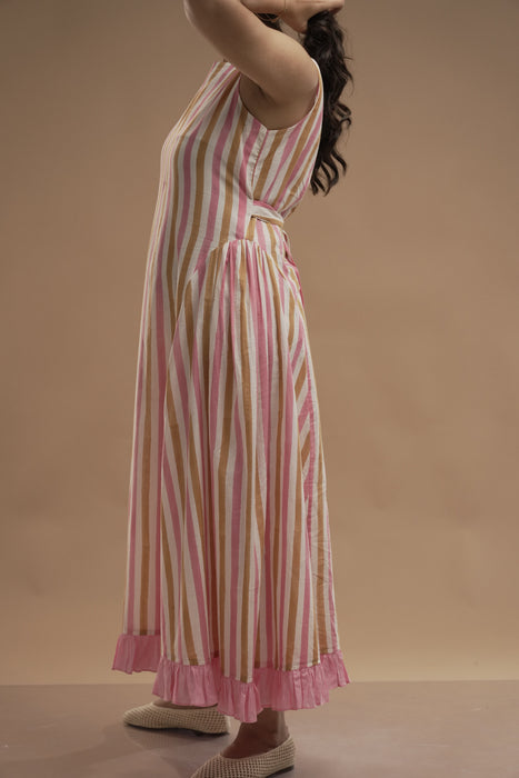 Mama & Mini - Pink Frill Stripes