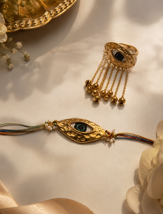 Nazar Rakhi & Ring set (Bhai & Bhabi)