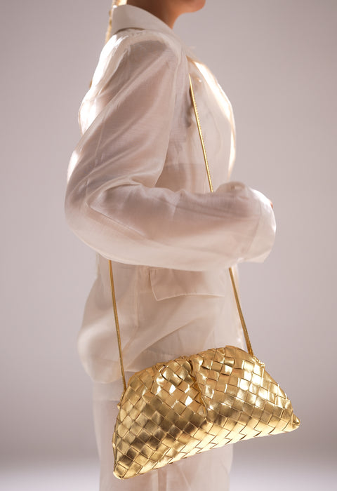 Weaved Clutch/Sling - Gold