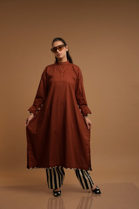 Terracotta Kurta/farshi salwar set