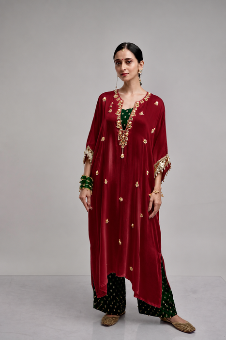 Baag Kurta - Maroon (Set of three)