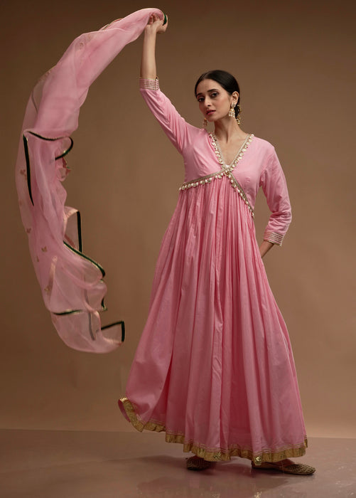 Pink Ghungroo Foot Motif Dupatta