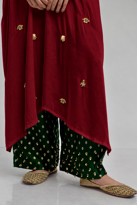 Baag Kurta - Maroon (Set of three)