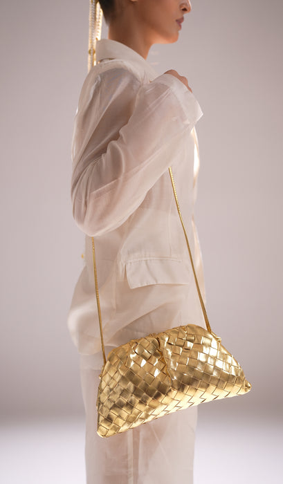 Weaved Clutch/Sling - Gold
