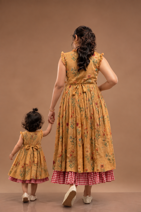 Mama & Mini-Floral Check Dress