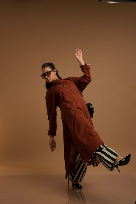 Terracotta Kurta/farshi salwar set