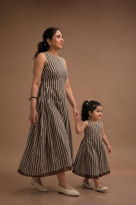 Mama & Mini - Sand stripes dress