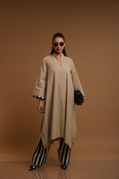 Cappuccino Kurta/Farshi Salwar Set