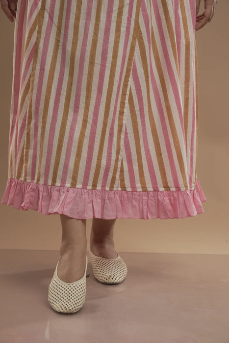 Mama & Mini - Pink Frill Stripes