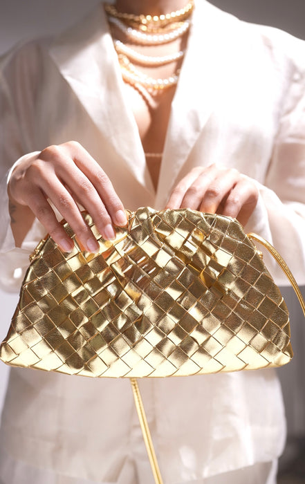 Weaved Clutch/Sling - Gold