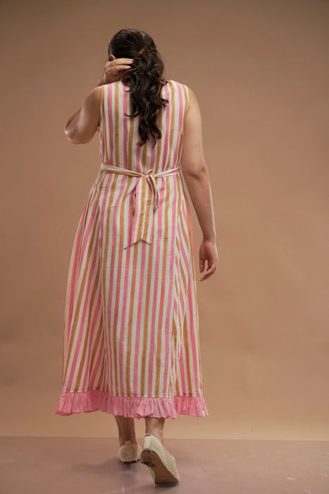 Mama & Mini - Pink Frill Stripes