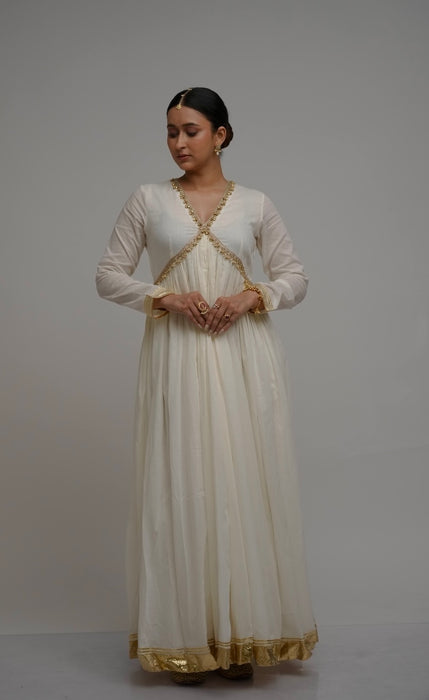 White Blue Nandi - Kurta Set