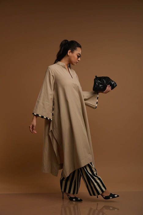 Cappuccino Kurta/Farshi Salwar Set